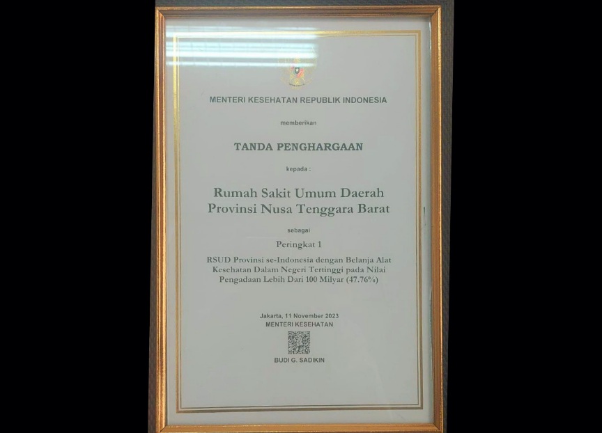 Rumah Sakit Umum Daerah NTB Raih Peringkat I RSUD Tingkat Provinsi Se ...